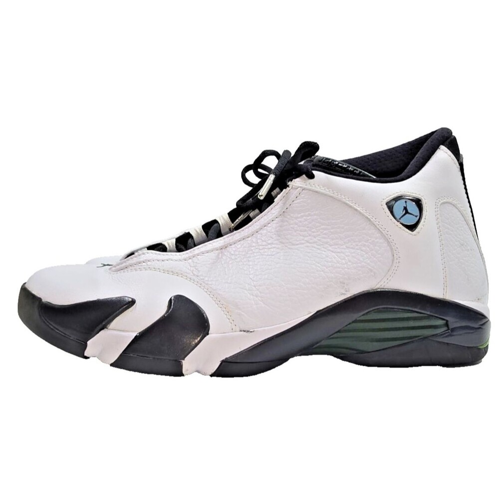Size 12 - Air Jordan 14 Retro 2016 Oxidized Green 487471-106 White Black Sneaker - Picture 2 of 14
